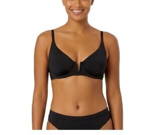 Anne Cole V-Wire Bikini Top Black Women's Swimwear Swimsuit Top 36DD NWT